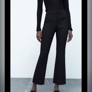 Zara Black Mini Flare Trousers